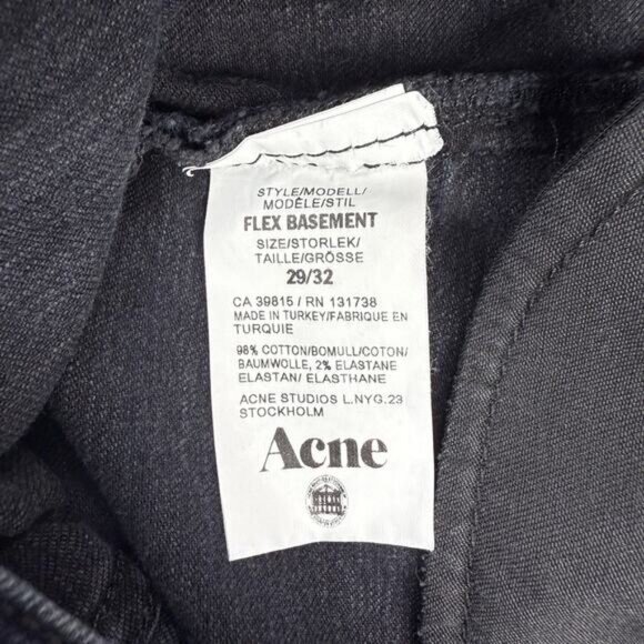 ACNE STUDIOS Flex Basement Jeans Slim Leg 29 X 32 Frayed Cut Off Hem - Picture 4 of 6